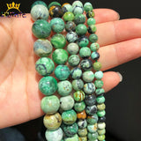 Natural Variscite African Turquoise Round Spacer Beads 15''