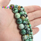 Variscite Mineral Beads African Turquoise Round Stone Beads 15inch