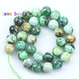Variscite Mineral Beads African Turquoise Round Stone Beads 15inch