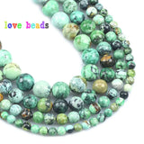 Variscite Mineral Beads African Turquoise Round Stone Beads 15inch