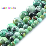 Variscite Mineral Beads African Turquoise Round Stone Beads 15inch