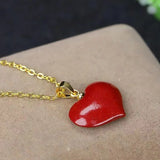 Love Heart Jade Pendant 925 Silver Gilt Purple Sand Necklace