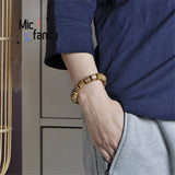 Vietnamese Honey Oil Agave Wood Buddha Bead Bracelet Men Women Ethnic Style