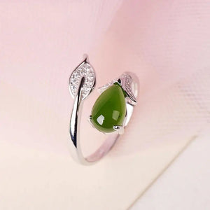 Hetian Chalcedony Ring Oval Egg Surface Smooth Adjustable Rings Anillos