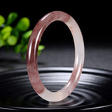 Hand-carved Natural Violet Golden Silk Jade Round Bar Bracelet