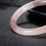 Hand-carved Natural Violet Golden Silk Jade Round Bar Bracelet
