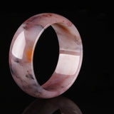 Natural Violet Golden Silk Jade Hand-carved Bracelet for Women