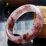 Natural Violet Golden Silk Jade Hand-carved Bracelet for Women