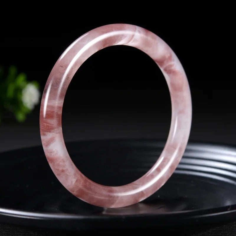 Natural Violet Hand Carved Thin Round Jade Bracelet Boutique Jewelry