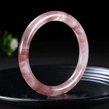 Natural Violet Hand Carved Thin Round Jade Bracelet Boutique Jewelry