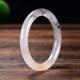 Natural Violet Hand Carved Thin Round Jade Bracelet Boutique Jewelry