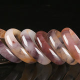 Natural Violet Silk Jade Wide Band Bracelet