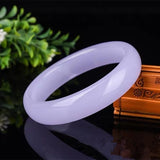 Natural Violet Hand Carved Wide Bar Jade Bracelet