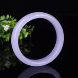 Natural Violet Hand Carved Wide Bar Jade Bracelet