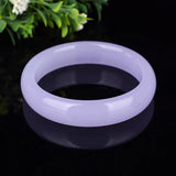 Natural Violet Hand Carved Wide Bar Jade Bracelet