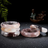 Hand Carved Wide Jade Bracelet Boutique Jewelry for Women