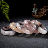 Hand Carved Wide Jade Bracelet Boutique Jewelry for Women