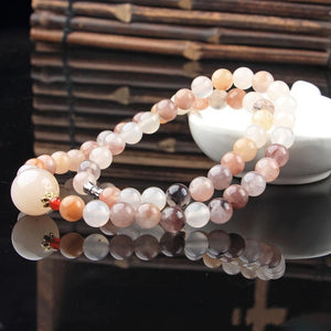Natural Violet Hand-carved Silk Jade Necklace