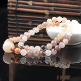 Natural Violet Hand-carved Silk Jade Necklace