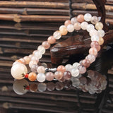 Natural Violet Hand-carved Silk Jade Necklace