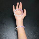 Natural Violet Hand-carved Round Jade Bracelet Boutique Jewelry Gift