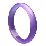 Natural Violet Hand-carved Wide Bracelet Men Women Pink Purple Flat