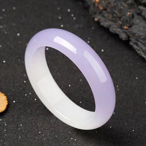 Natural Violet Handcarved Wide Band Bracelet Boutique Jewelry