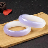 Natural Violet Handcarved Wide Band Bracelet Boutique Jewelry