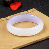 Natural Violet Handcarved Wide Band Bracelet Boutique Jewelry
