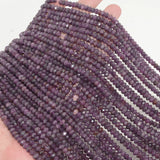 Natural Violet Purple Sapphire Rondelle Beads 4.8mm