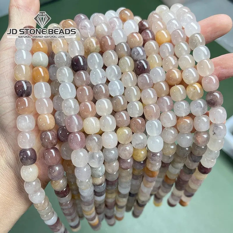 Violet Stone Barrel Beads Loose Spacer Bead for Jewelry Making