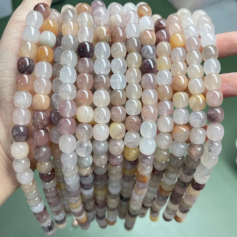 Violet Stone Barrel Beads Loose Spacer Bead for Jewelry Making