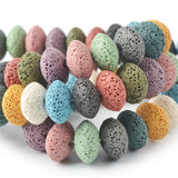 Volcanic Rock Large Hole Beads Colored Abacus Beads