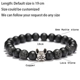 Matte Beads Bracelet with French Bulldog Charm