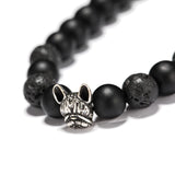 Matte Beads Bracelet with French Bulldog Charm