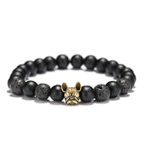 Matte Beads Bracelet with French Bulldog Charm