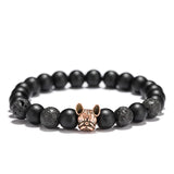 Matte Beads Bracelet with French Bulldog Charm