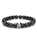 Matte Beads Bracelet with French Bulldog Charm