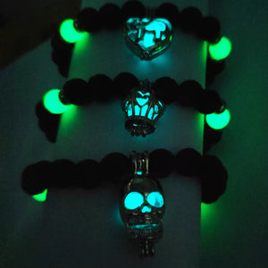 Luminous Heart Charm Bracelet - Glowing In The Dark Bracelet