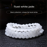 Natural Wada Suet Jade 108 Buddhist Amulets Fine Jewelry Men Women Charms Beaded