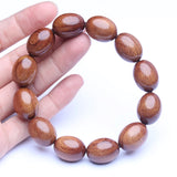 Natural Walnut Bracelet 15mmx20mm Olive Shaped Gift Bracelet Beaded
