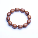 Natural Walnut Bracelet 15mmx20mm Olive Shaped Gift Bracelet Beaded