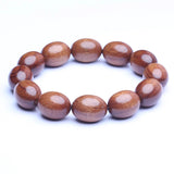 Natural Walnut Bracelet 15mmx20mm Olive Shaped Gift Bracelet Beaded