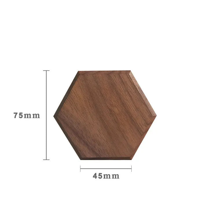 Walnut Wood Jewelry Display Tray Geometric Hexagon Organizer
