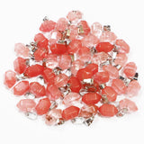 Watermelon Red Stone Hexagonal Pillar Ornament Necklace Pendants