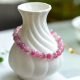 Natural Watermelon Red Tourmaline Lepidolite Stretch Bracelet 8mm 10mm
