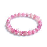 Natural Watermelon Red Tourmaline Lepidolite Stretch Bracelet 8mm 10mm