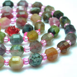 Watermelon Tourmaline Faceted Double Terminated Point Loose Beads Gemstone