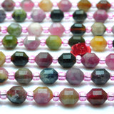 Watermelon Tourmaline Faceted Double Terminated Point Loose Beads Gemstone