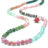 Watermelon Tourmaline Faceted Round Beads for Jewelry Making